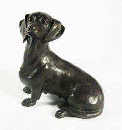 Dachshund Sitting Bronze Sculpture