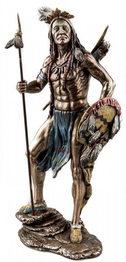 Native American Warrior Bronze Figurine